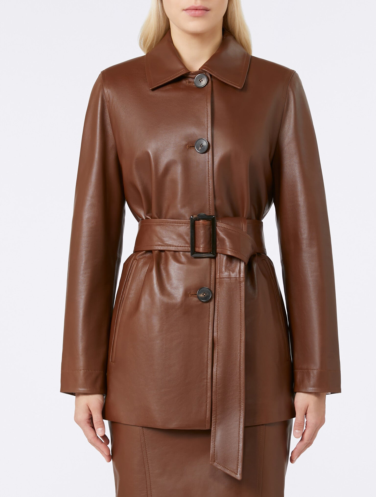 MAX MARA Giacca Tolmin Pelle-Marrone