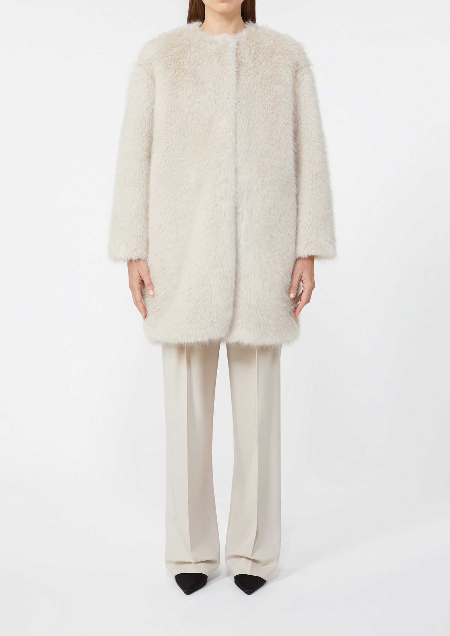 MAX MARA Cappotto Eros Ecopelliccia-Beige