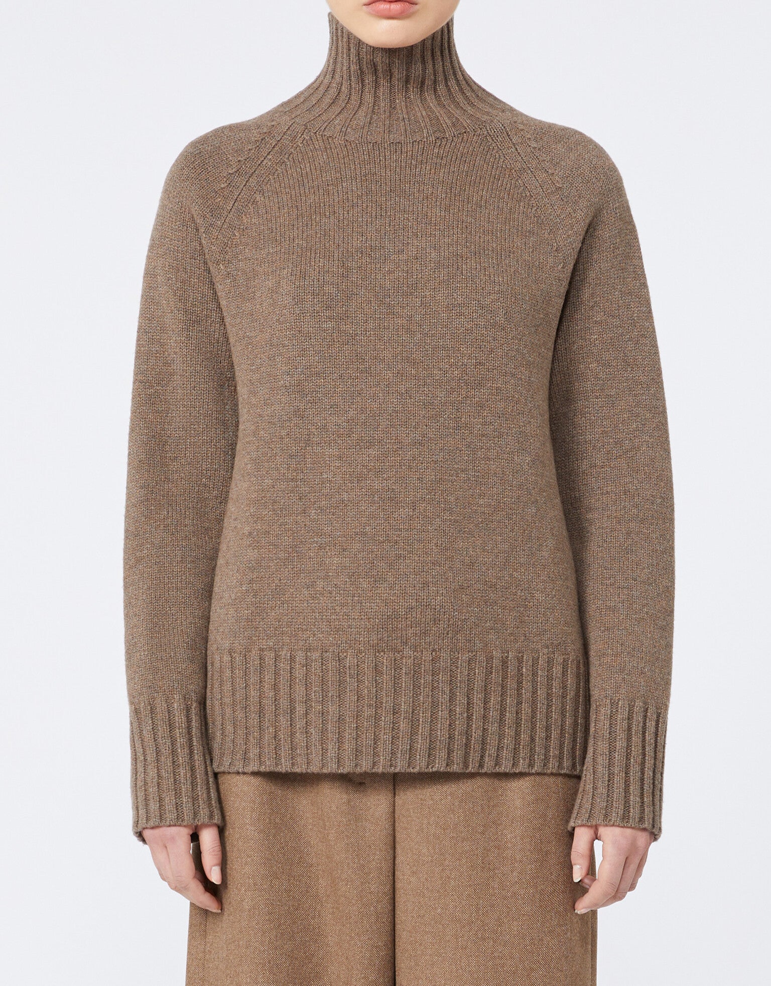 MAX MARA Maglia Mantova Lana Cashmere-Nocciola