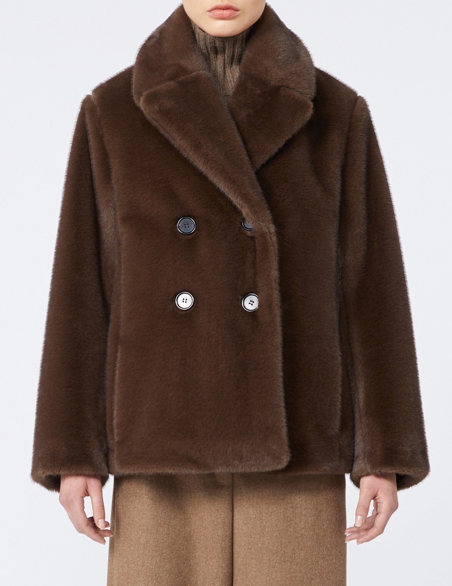 MAX MARA Giacca Laura Ecopelliccia-Marrone