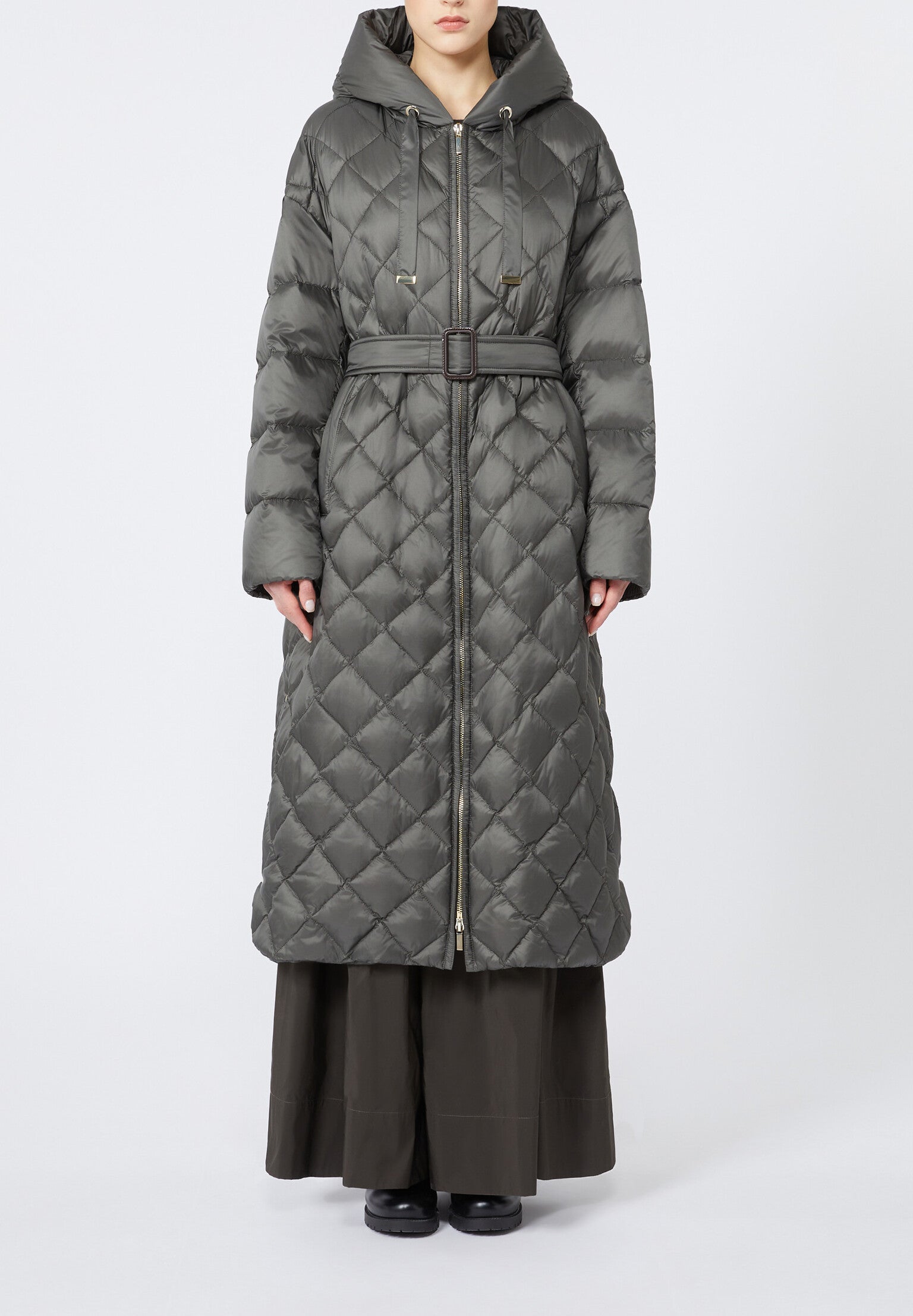 MAX MARA Piumino Lungo Imbottito Trepar-Verde