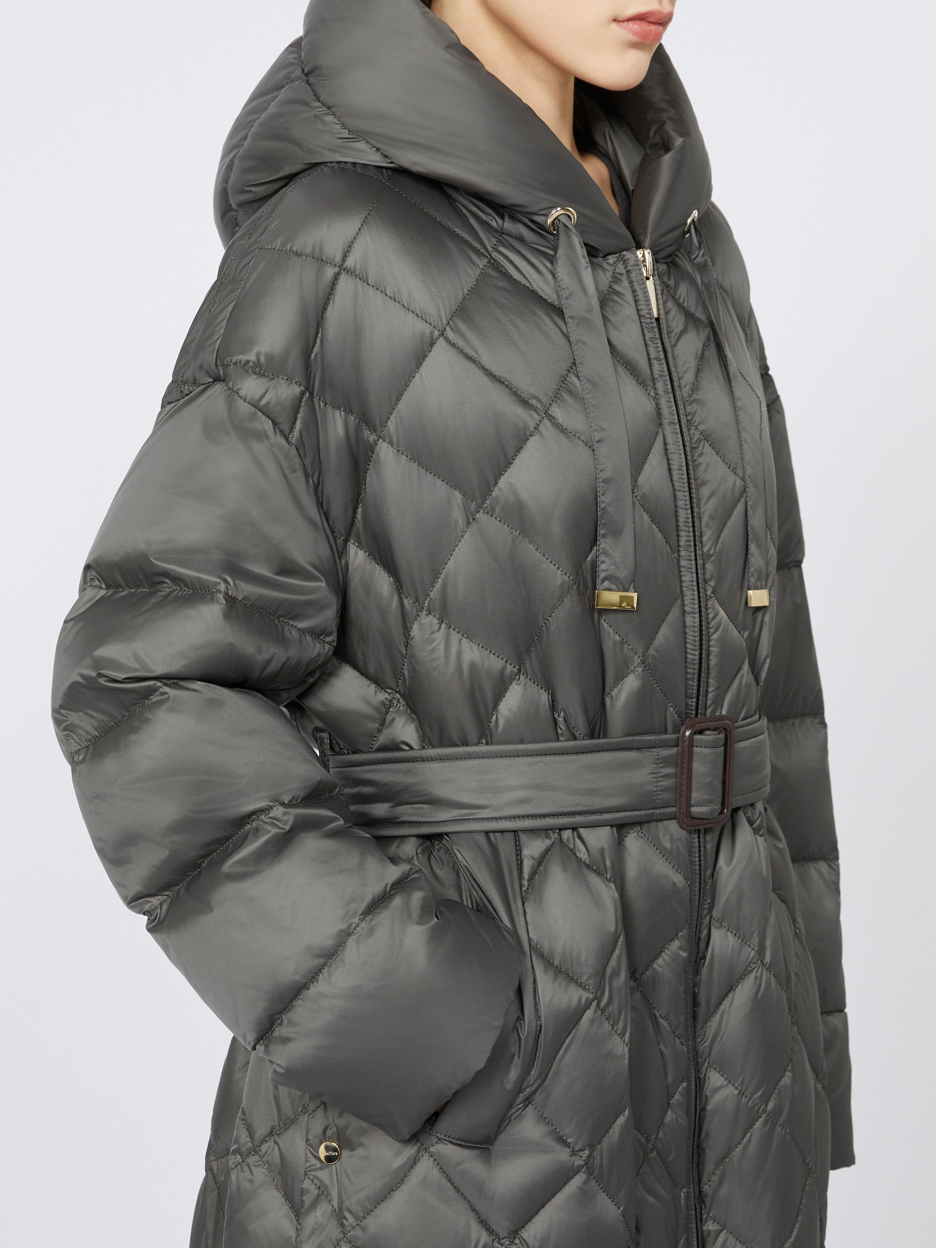 MAX MARA Piumino Lungo Imbottito Trepar-Verde