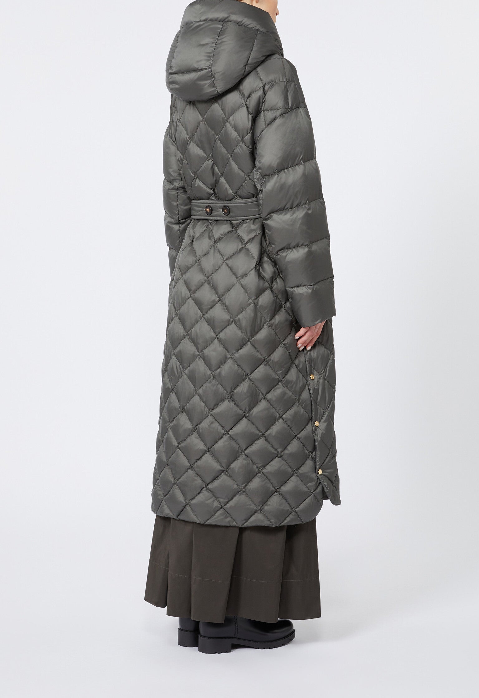 MAX MARA Piumino Lungo Imbottito Trepar-Verde