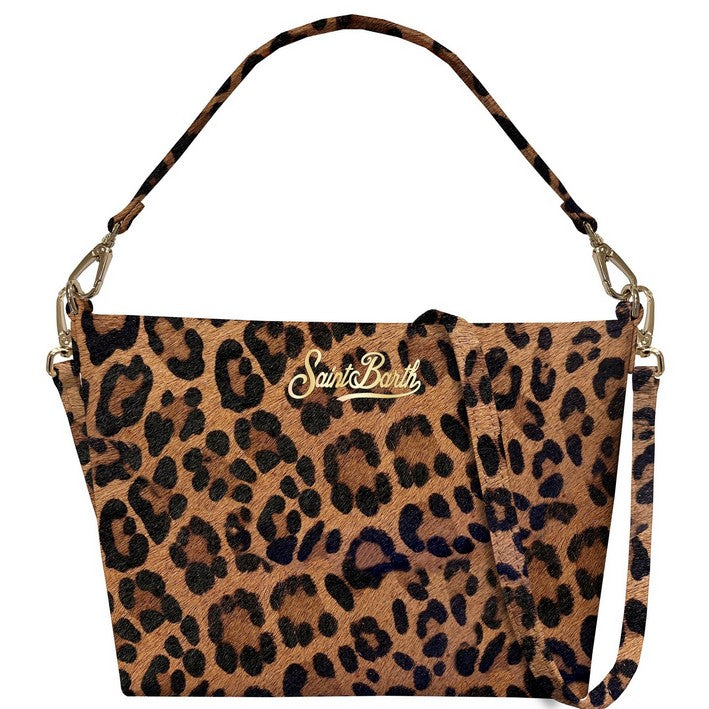 MC2 SAINT BARTH Pochette Aline Bag Leo Leather-Marrone