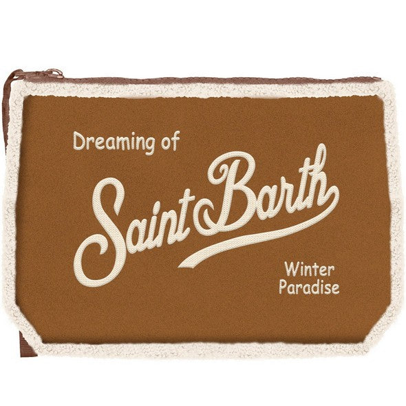 MC2 SAINT BARTH POCHETTE ALINE SHEARLING-Marrone