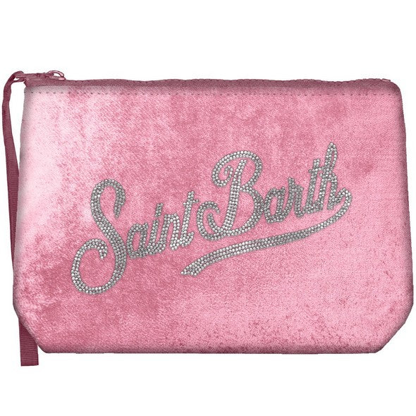 MC2 SAINT BARTH POCHETTE ALINE VELVET-Strass Rosa