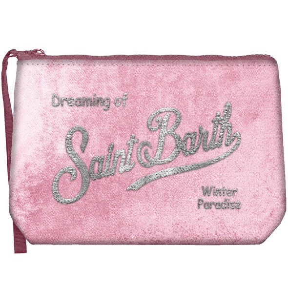 MC2 SAINT BARTH POCHETTE ALINE VELVET-Rosa Chiaro