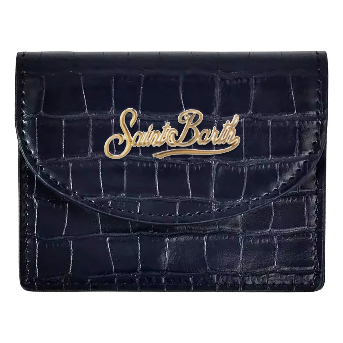 MC2 SAINT BARTH Portacarte CARD HOLDER Croco Leather-Nero