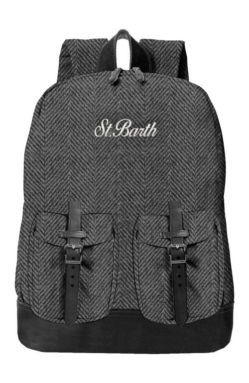 MC2 SAINT BARTH Zaino Cody Wool-Herringbone Nero