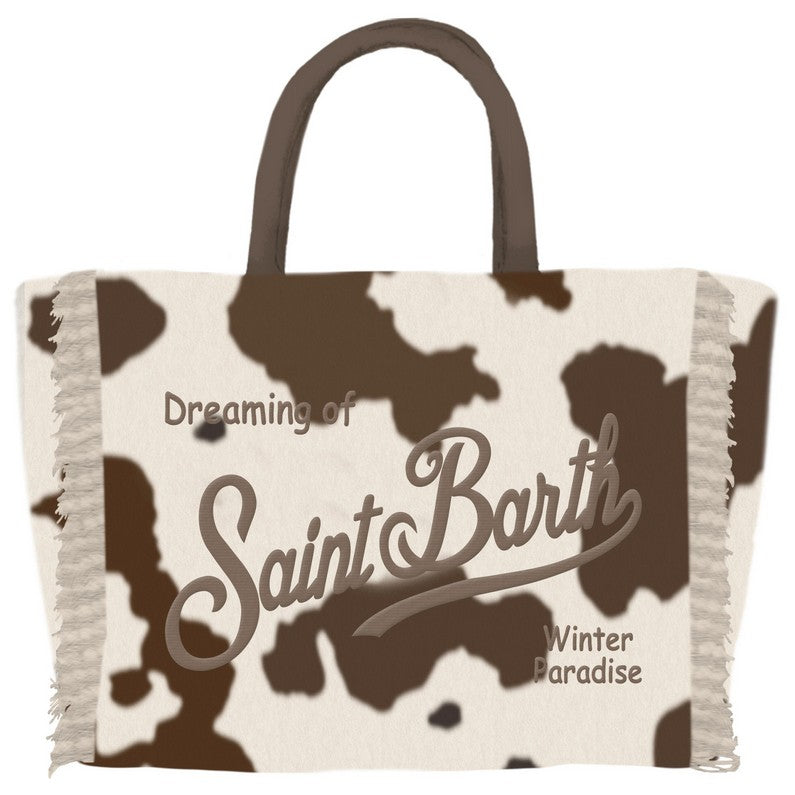 MC2 SAINT BARTH Borsa Colette Felt-Cow Bianco