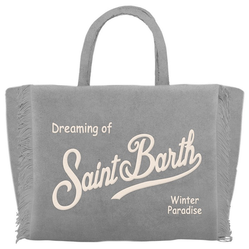 MC2 SAINT BARTH Borsa COLETTE VELVET-Grigio