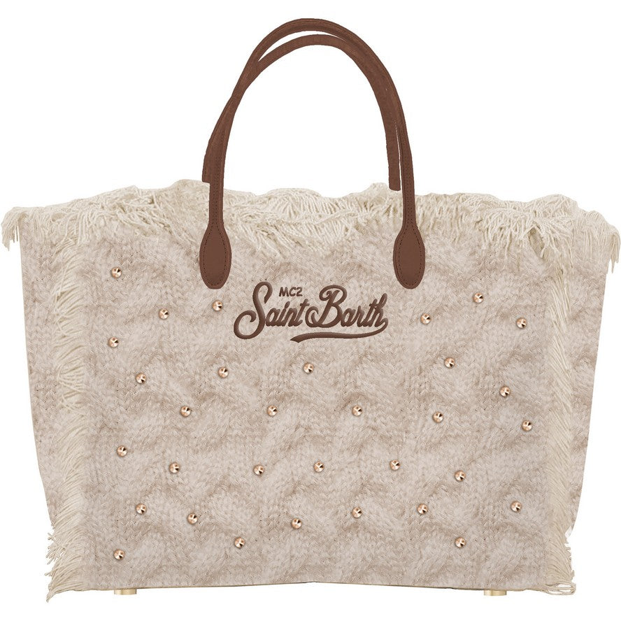 MC2 SAINT BARTH Borsa Colette Braid-Strass Beige