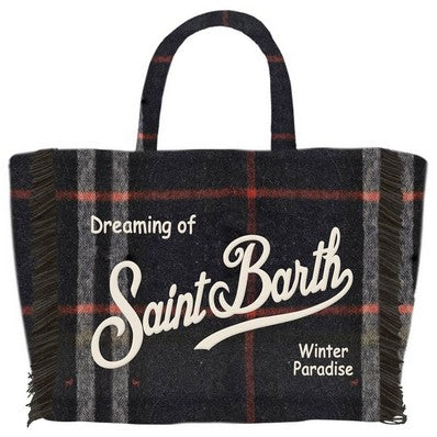 MC2 SAINT BARTH Borsa Colette Wool-Tartan Big Nero