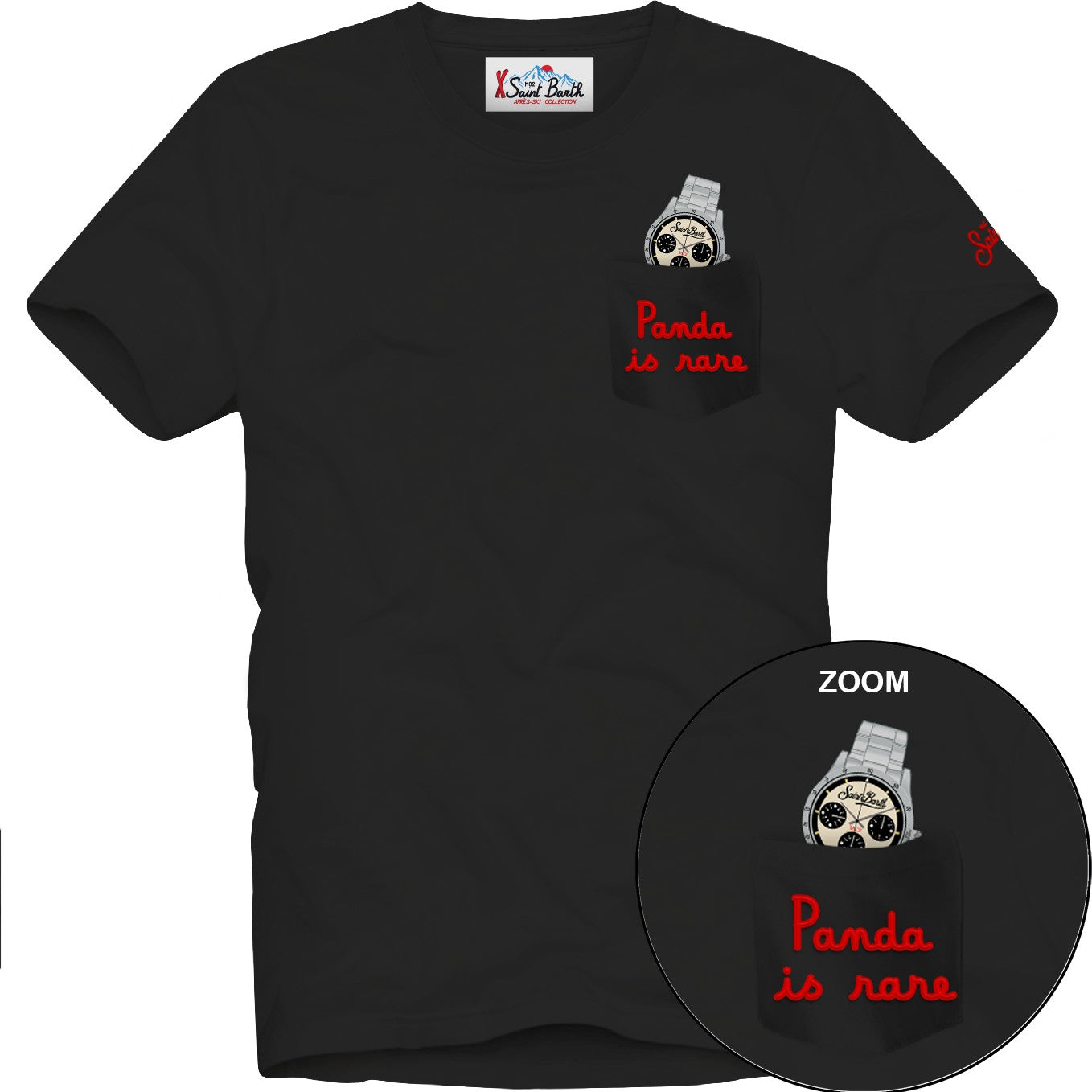 MC2 SAINT BARTH T-SHIRT Uomo CONNOR-Rare Panda Nero