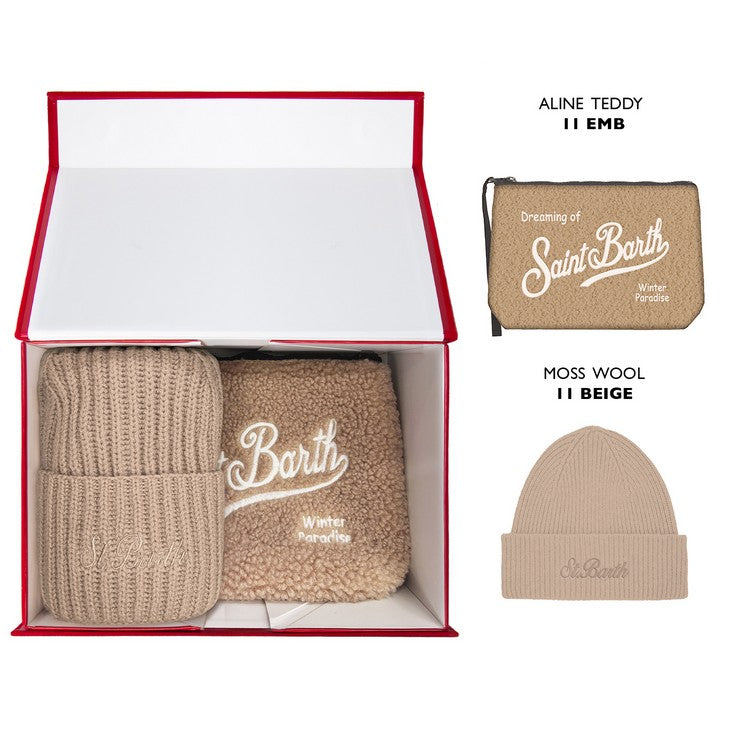 MC2 SAINT BARTH Set Regalo Christmas Box Donna Mountain-Teddy Beige