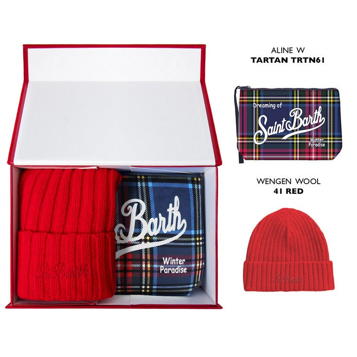 MC2 SAINT BARTH Set Regalo Christmas Box Uomo Tartan-Navy Rosso
