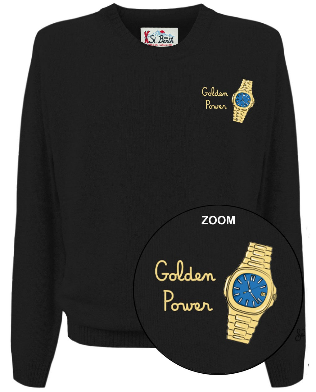 MC2 SAINT BARTH Maglione Uomo Heron Light-Golden Power Nero