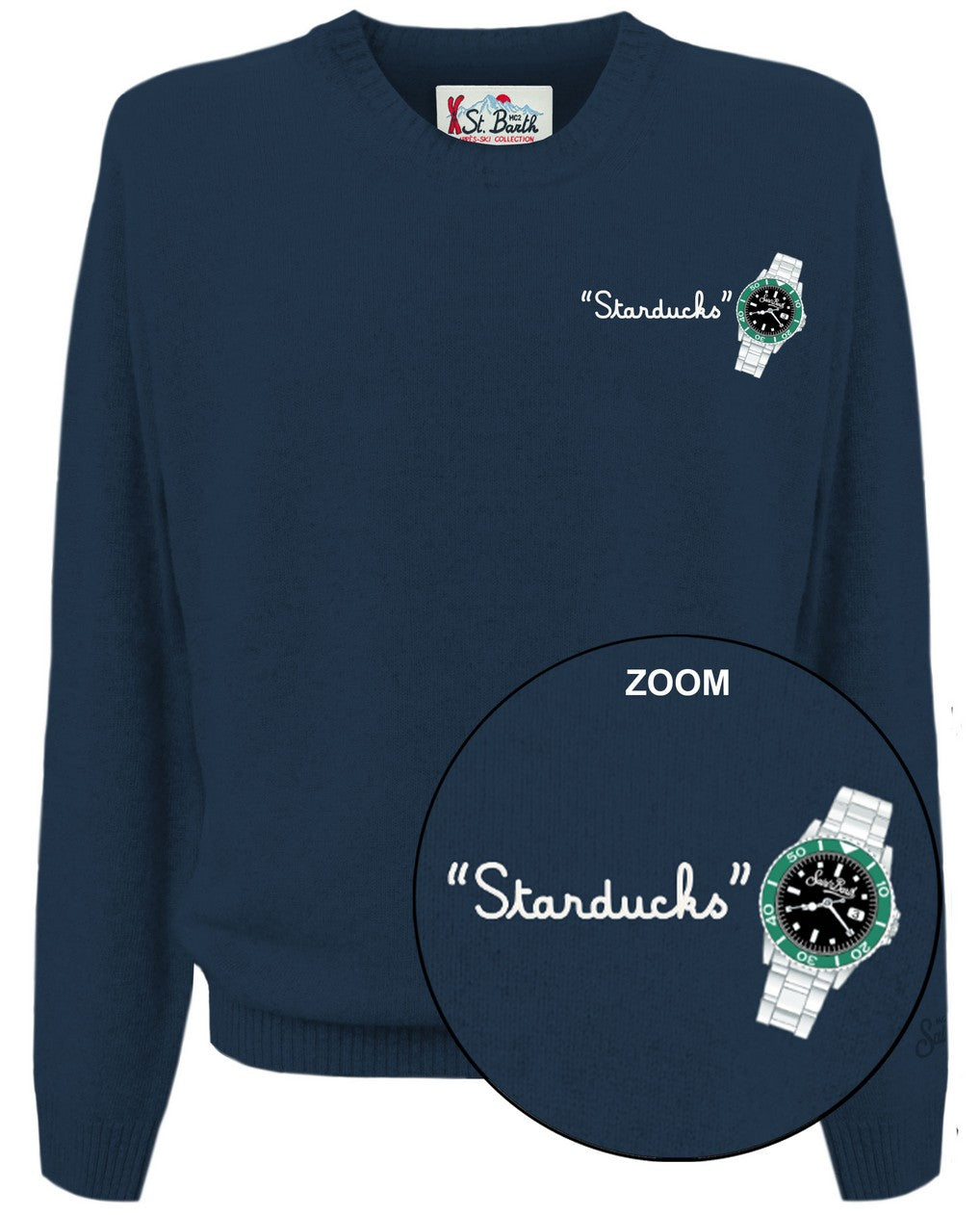 MC2 SAINT BARTH Maglione Uomo Heron Light-Star Watch Navy