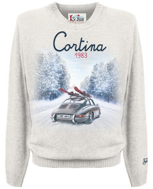 MC2 SAINT BARTH Maglione Uomo HERON PRINT-Cortina Road Bianco