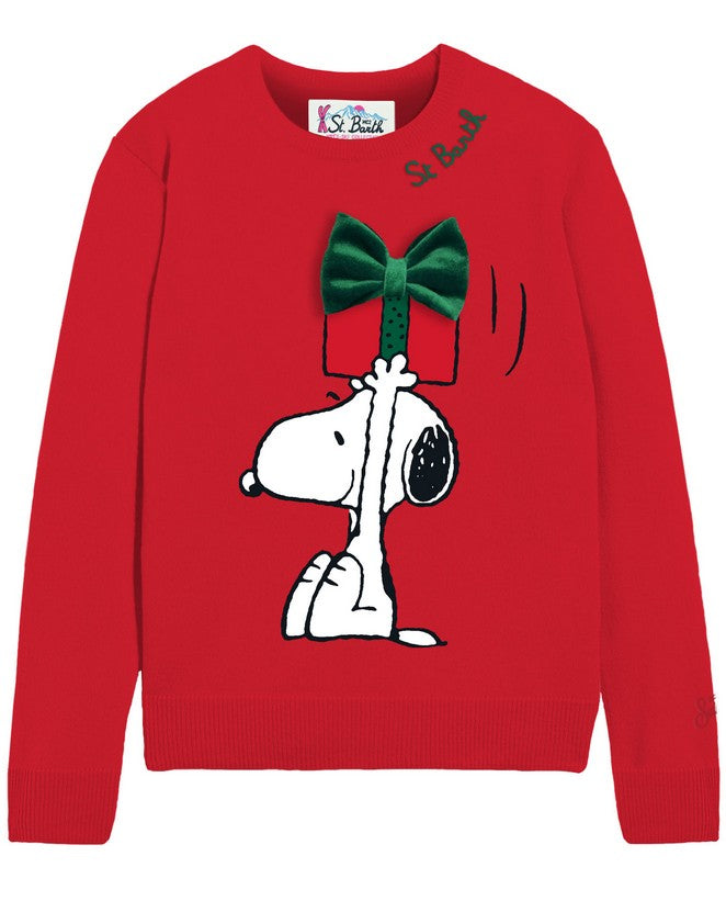 MC2 SAINT BARTH Maglione Donna NEW QUEEN-Snoopy Bow Rosso