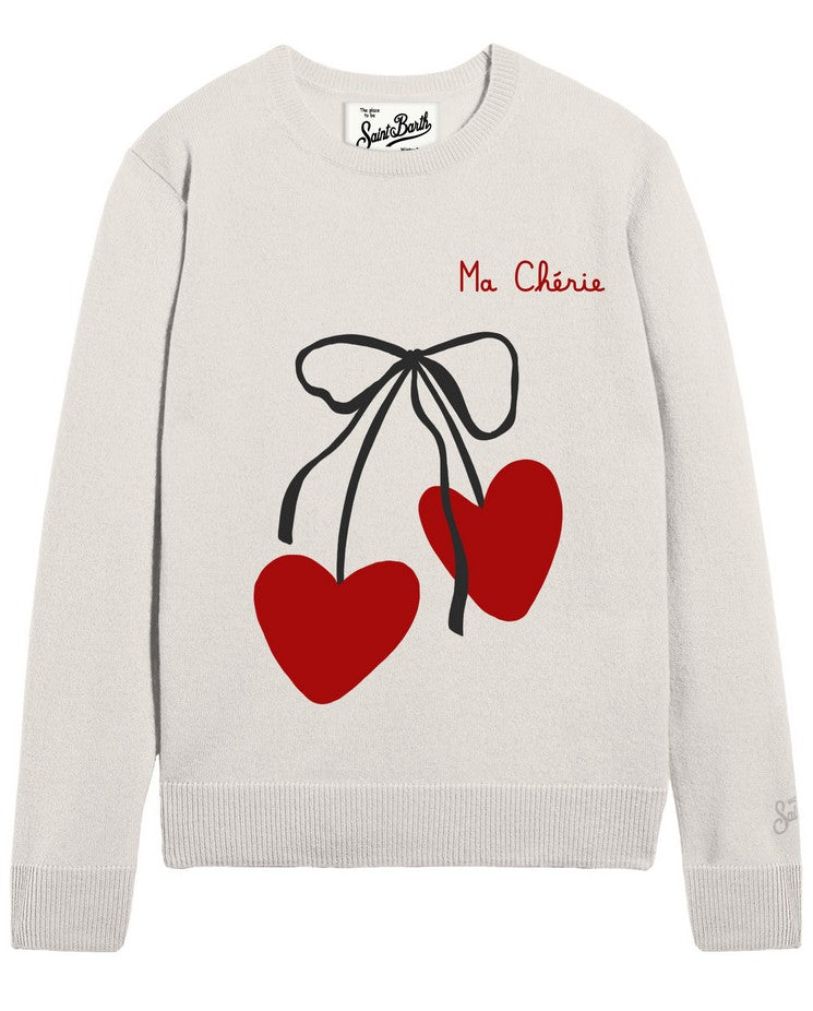 MC2 SAINT BARTH Maglione Donna NEW QUEEN-Ma Cherry Off White