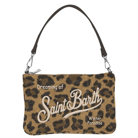 MC2 SAINT BARTH Pochette Parisienne Felt-Leopard Marrone