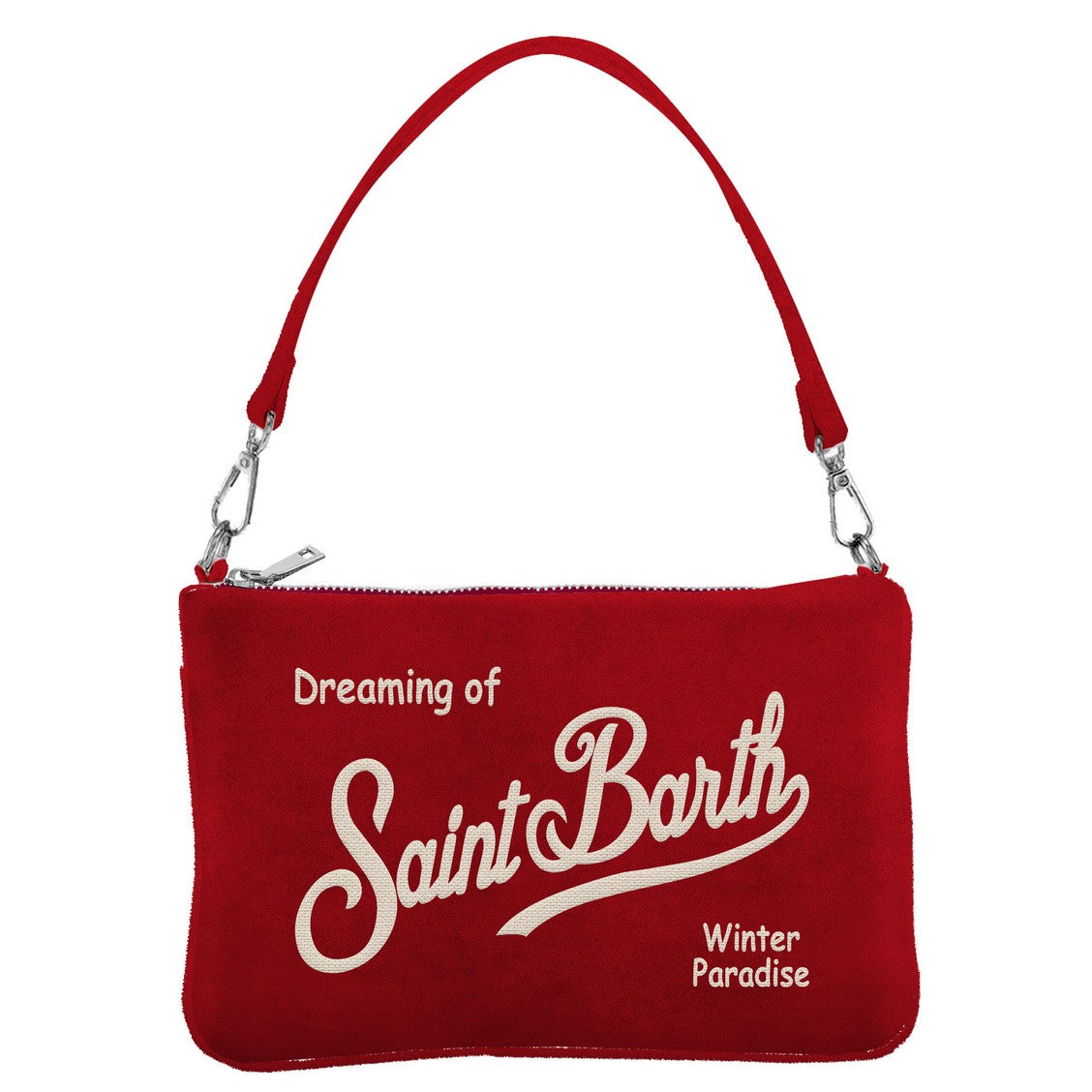 MC2 SAINT BARTH Pochette Parisienne Mini Velvet-Rosso