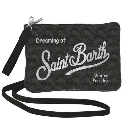 MC2 SAINT BARTH Pochette Parisienne Wool Braid-Nero Argento