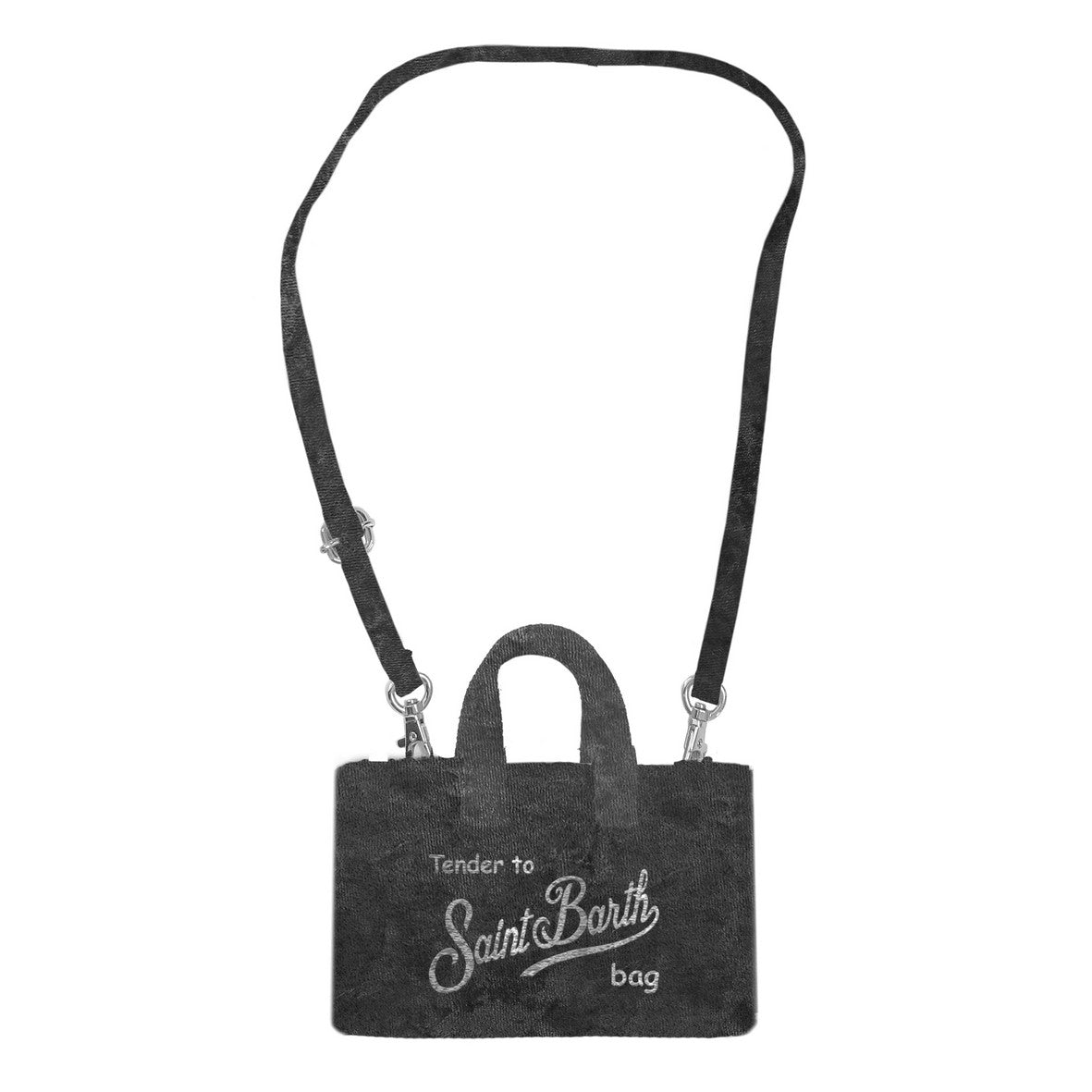 MC2 SAINT BARTH Borsa Porta Cellulare PHONE BAG VELVET-Nero