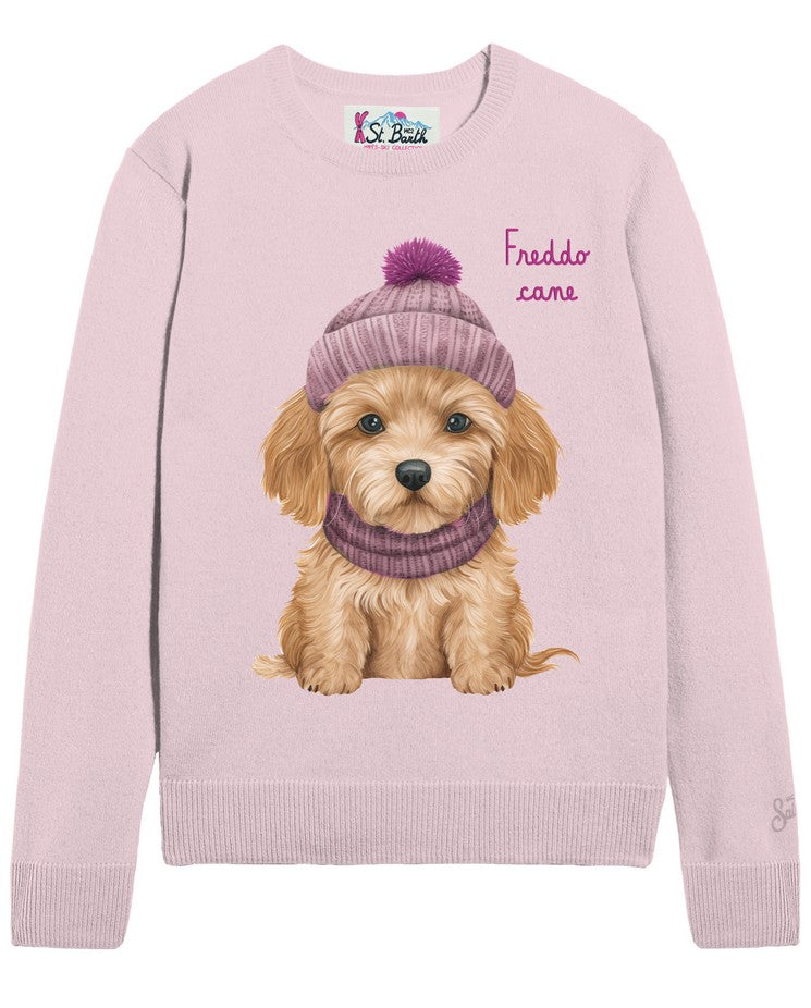 MC2 SAINT BARTH Maglione Bambina Princess Print-Puppy Rosa