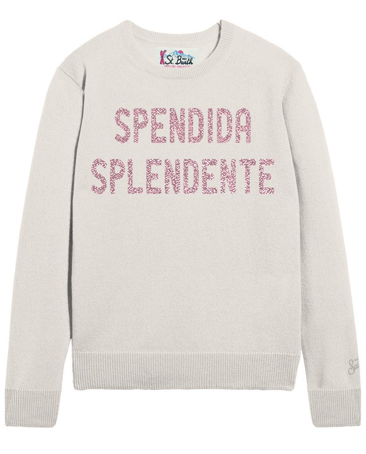 MC2 SAINT BARTH Maglione Bambina Princess-Splendida Splendente Off White