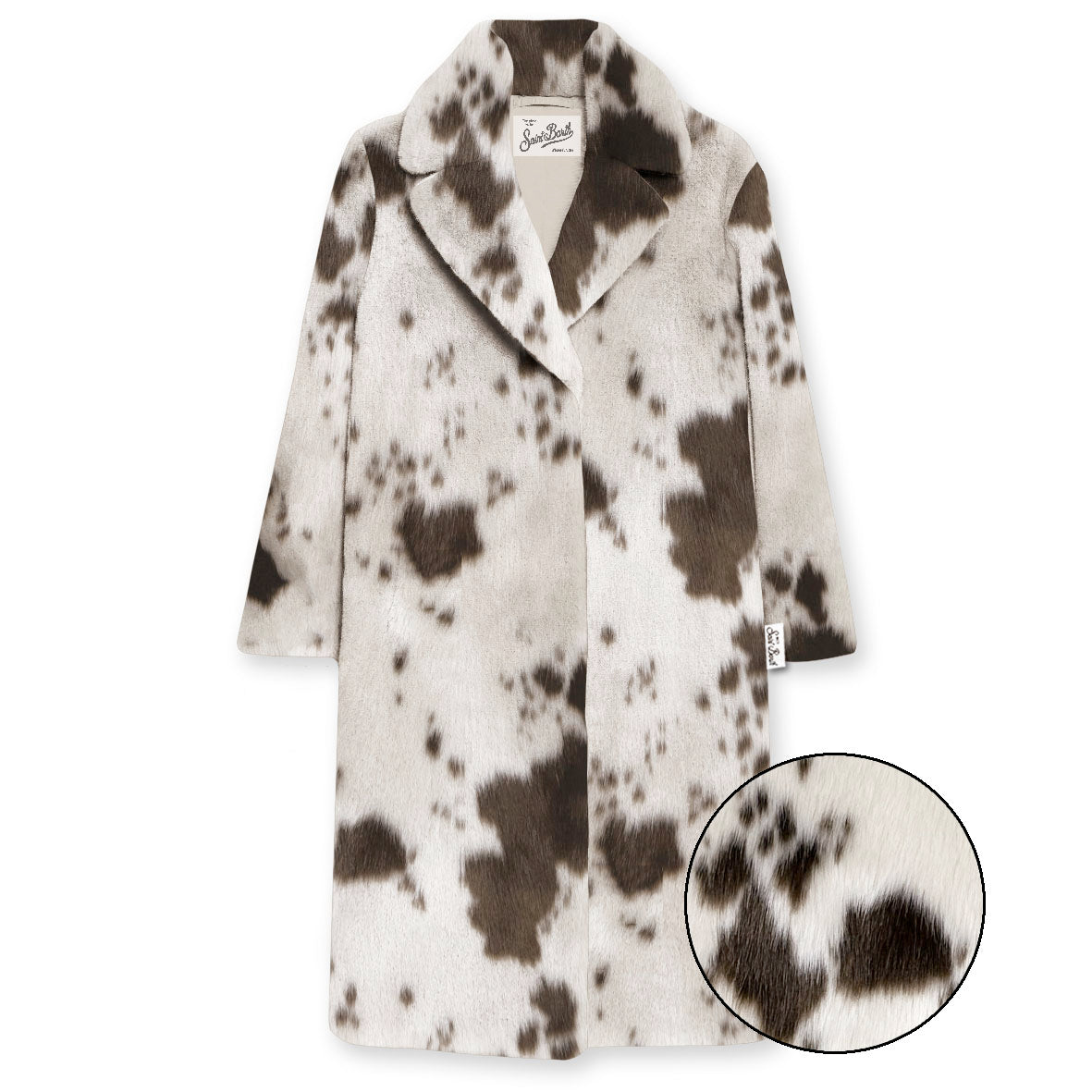 MC2 SAINT BARTH Cappotto Donna Roufe Fur-Cow Off White