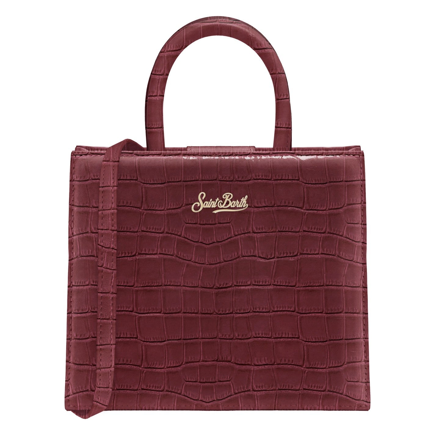 MC2 SAINT BARTH Borsa Shop Bag Midi-Croco Bordeaux