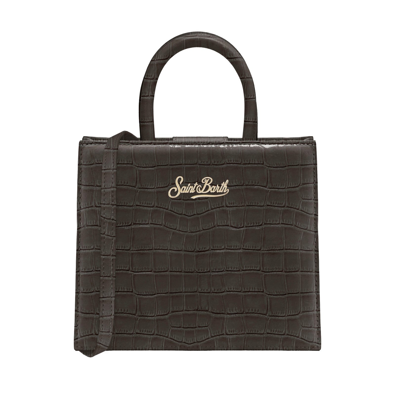 MC2 SAINT BARTH Borsa Shop Bag Mini-Croco Nero