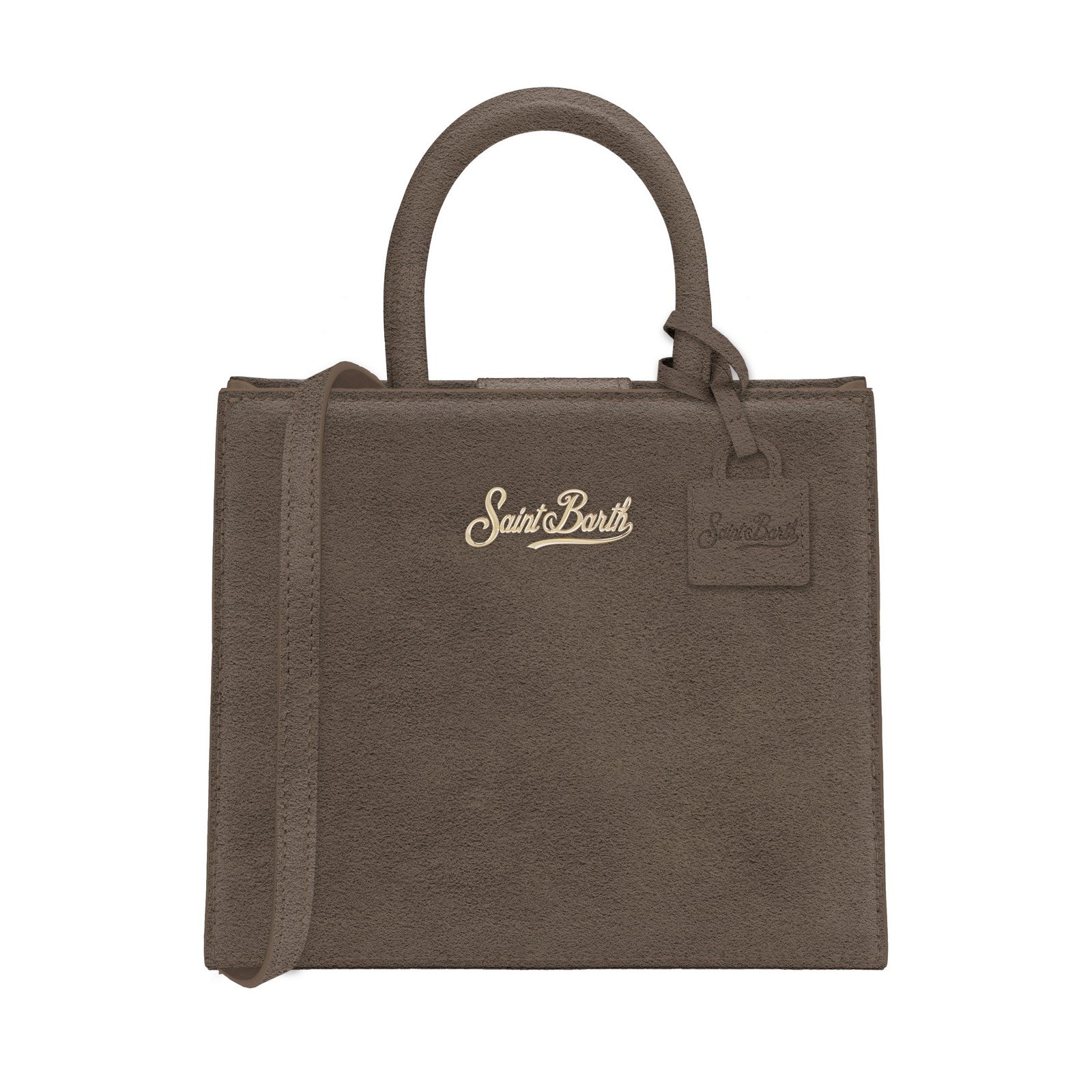 MC2 SAINT BARTH Borsa Shop Bag Mini-Suede Marrone