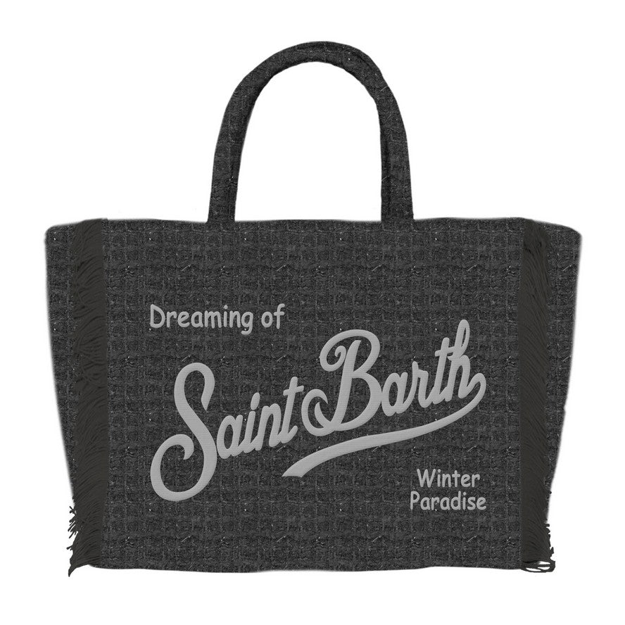 MC2 SAINT BARTH Borsa VANITY MINI TWEED-Nero