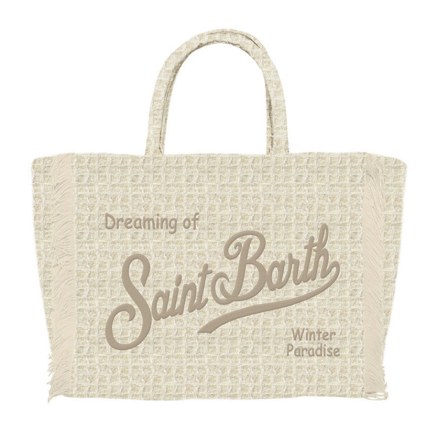 MC2 SAINT BARTH Borsa VANITY MINI TWEED-Off White