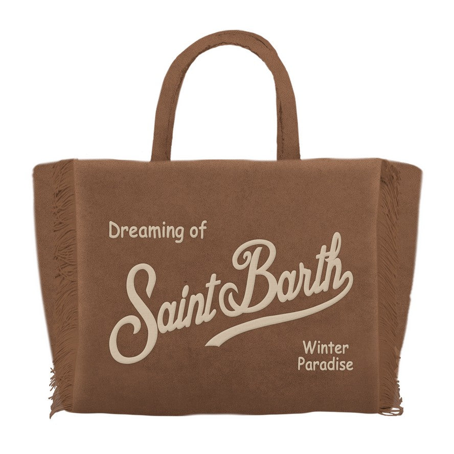 MC2 SAINT BARTH Borsa VANITY MINI VELVET-Marrone