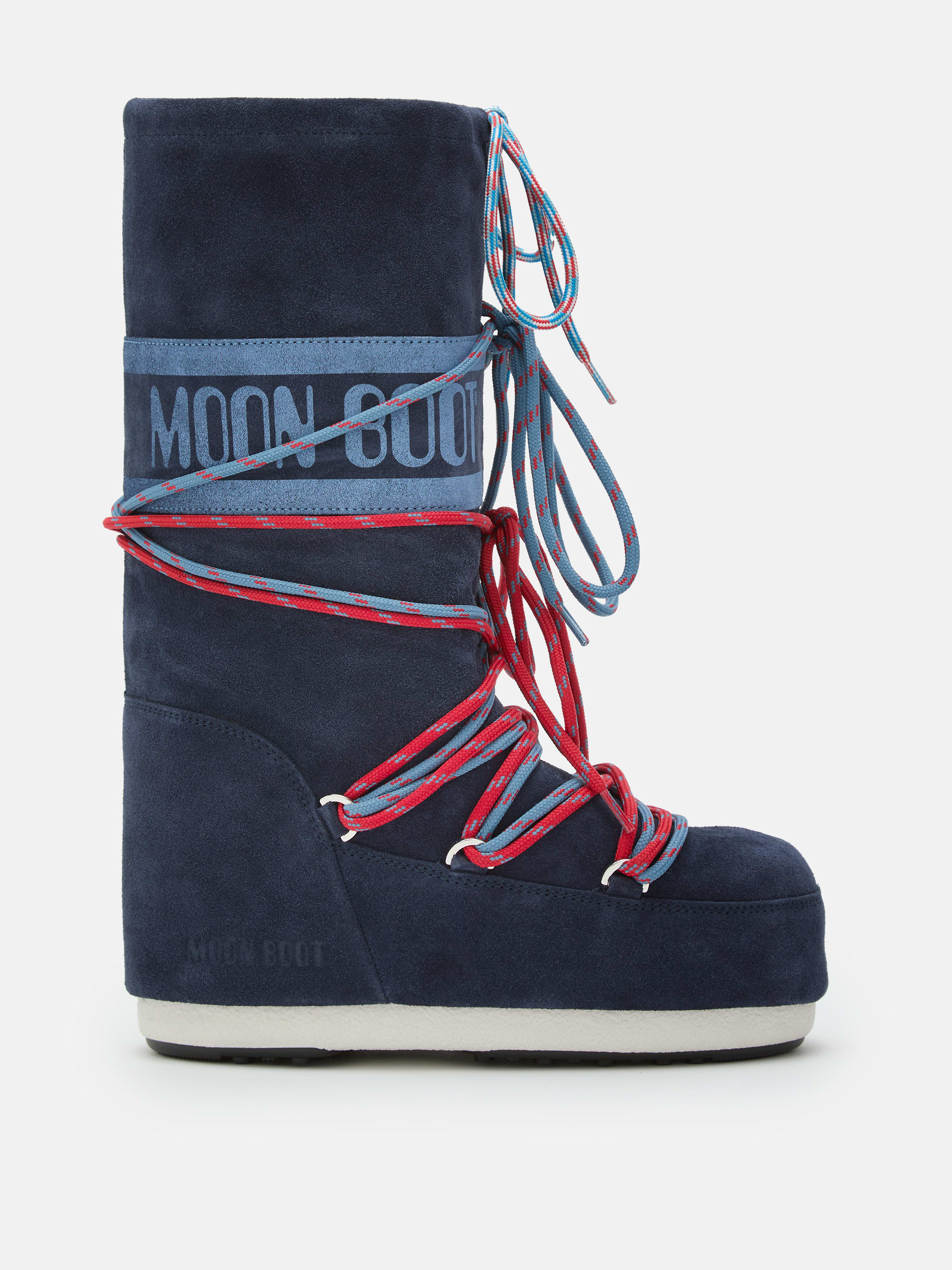 MOON BOOT Stivale Donna ICON SUEDE LACES-Blue Navy
