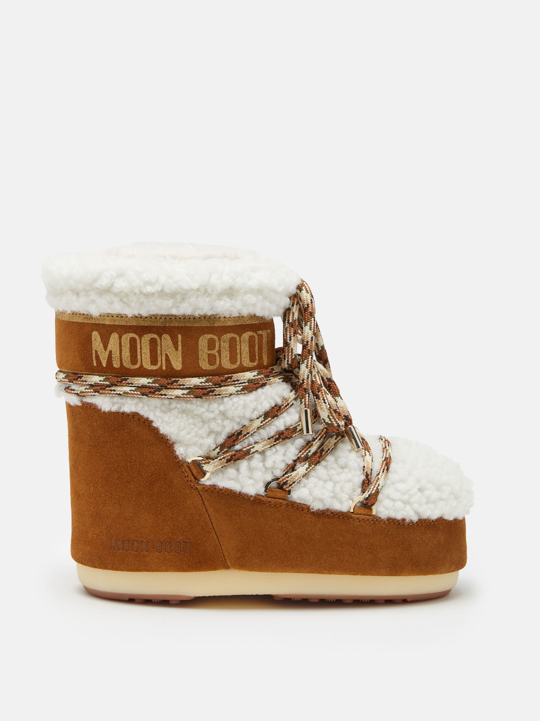 MOON BOOT Stivale Donna LAB69 ICON LOW SHEARLING-Whisky Off White