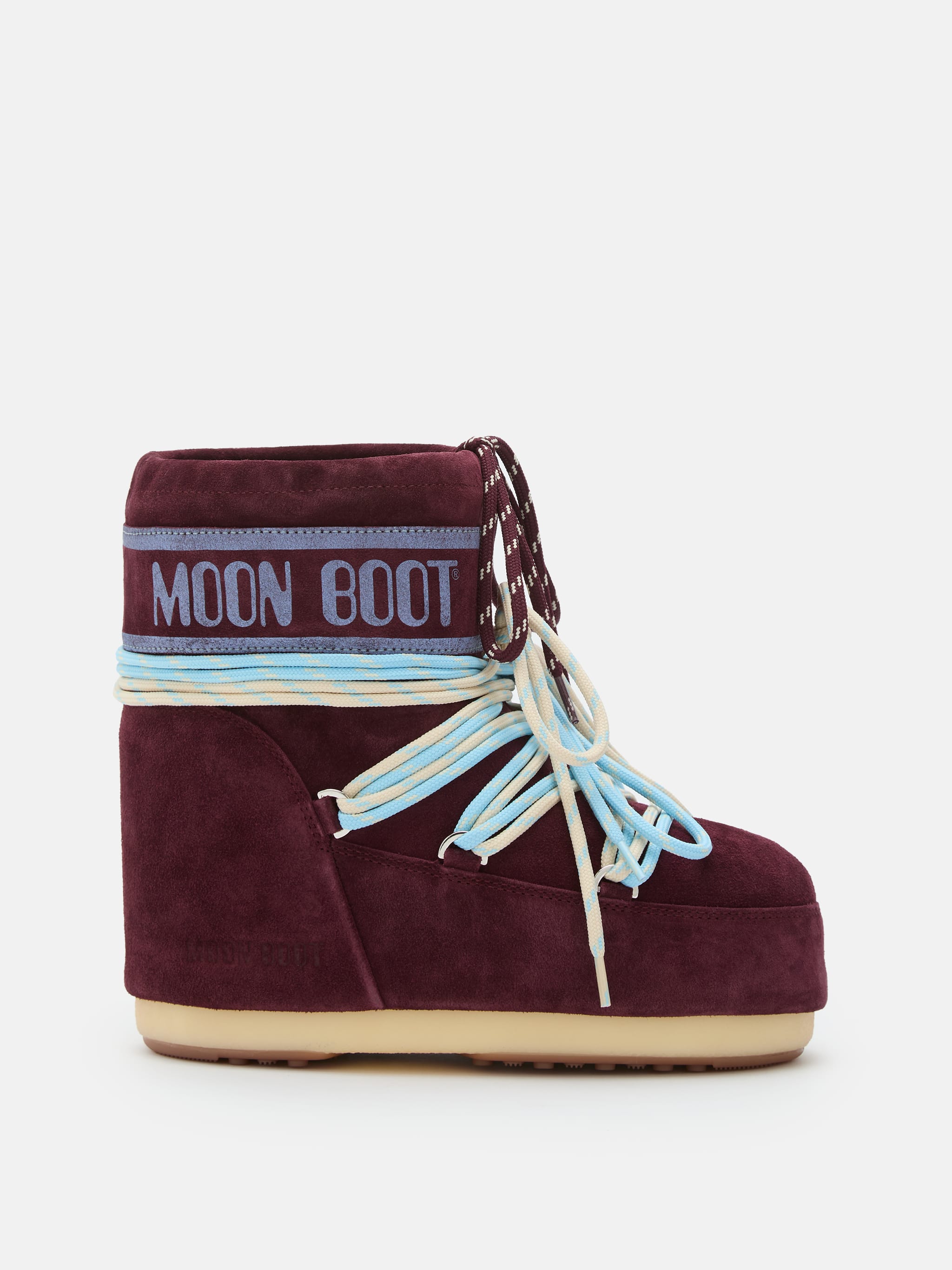MOON BOOT Stivale Donna ICON LOW SUEDE LACES-Burgundy