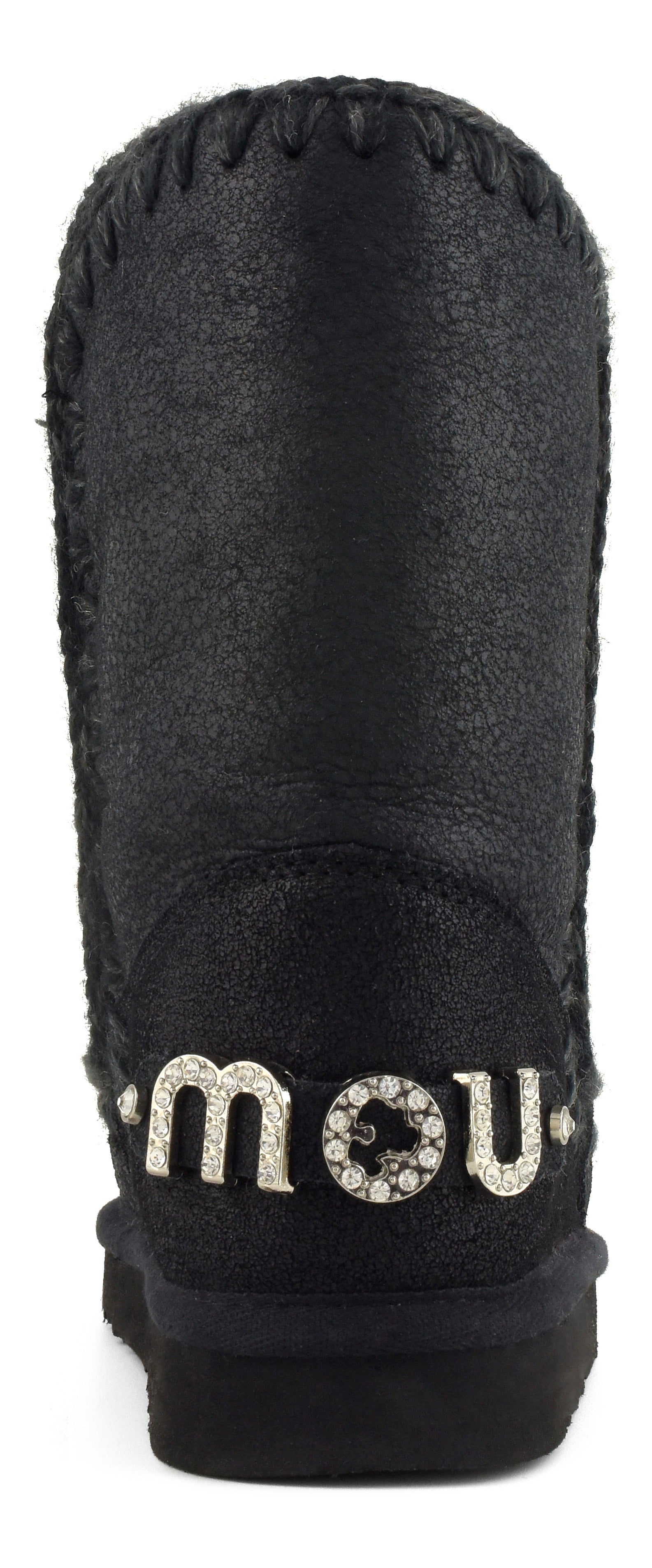 MOU Stivaletto Donna Eskimo 24 Rhinestones Logo-Cracked Black