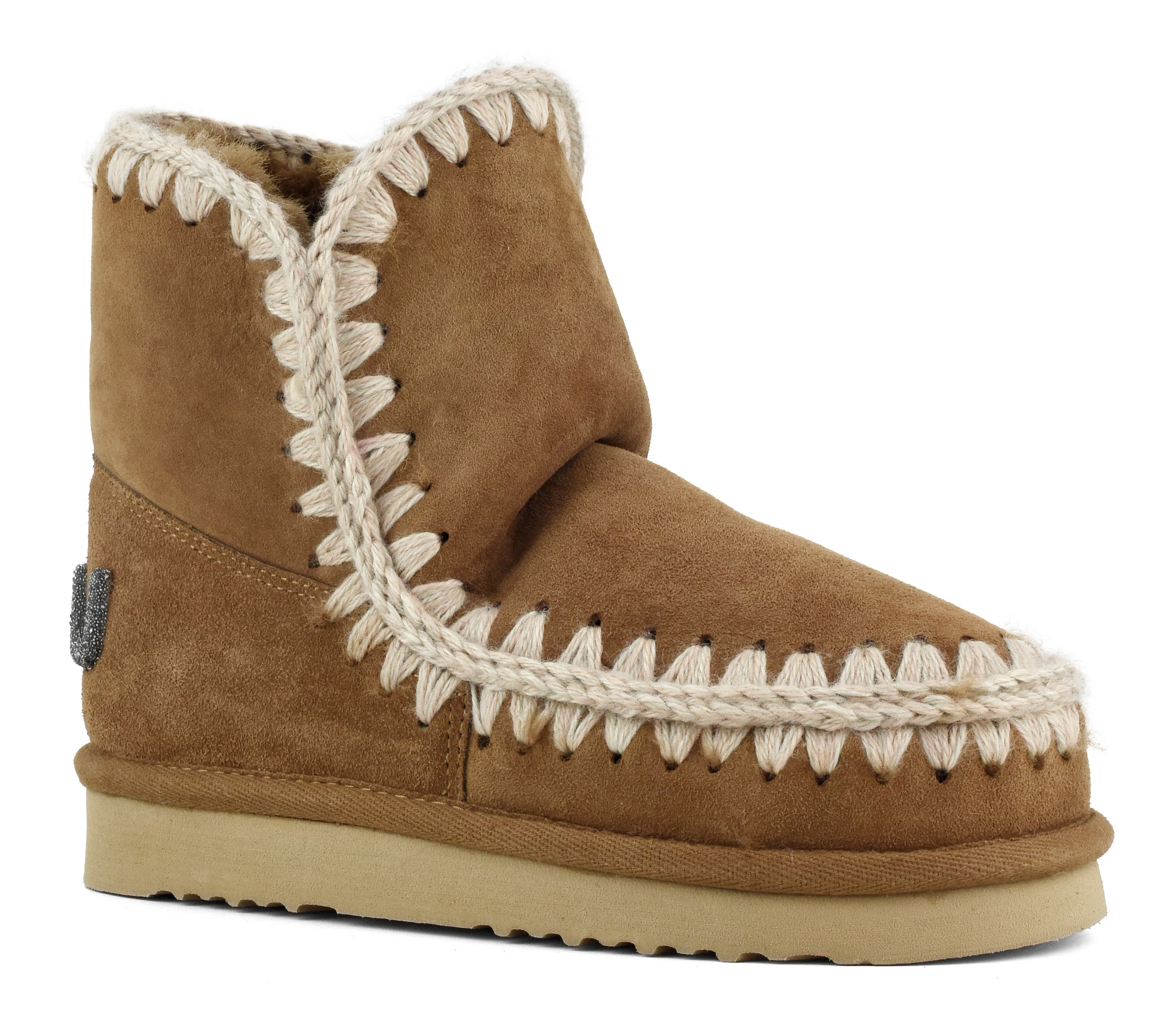 MOU Stivaletto Donna Eskimo 18 Glitter Logo-Cognac