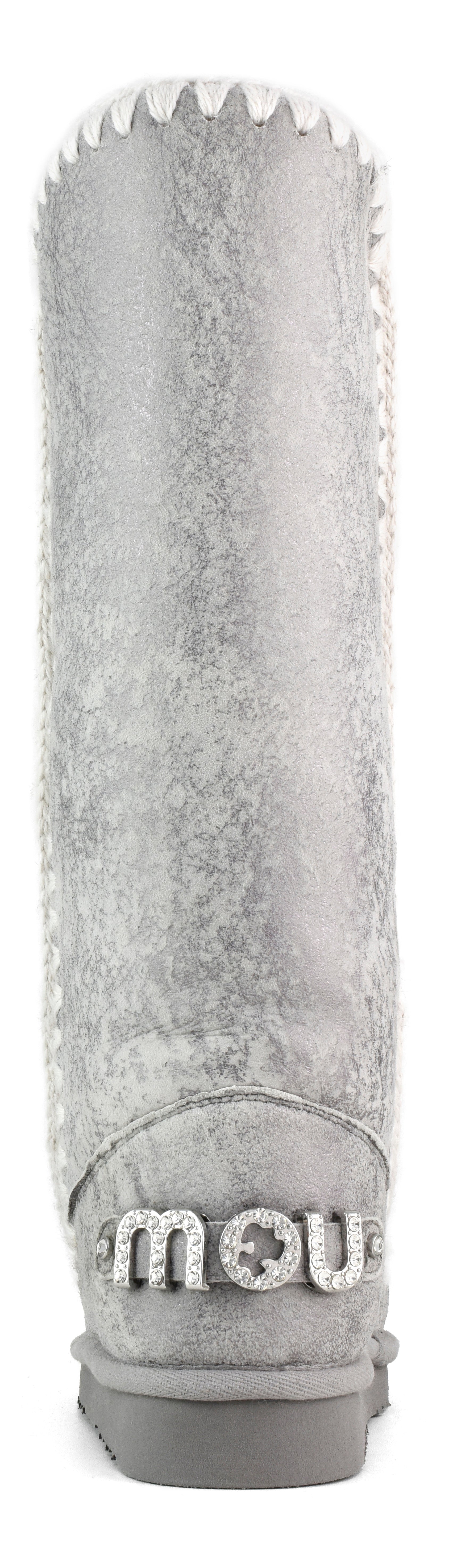MOU Stivale Donna Eskimo 40 Rhinestones Logo-Silky Silver