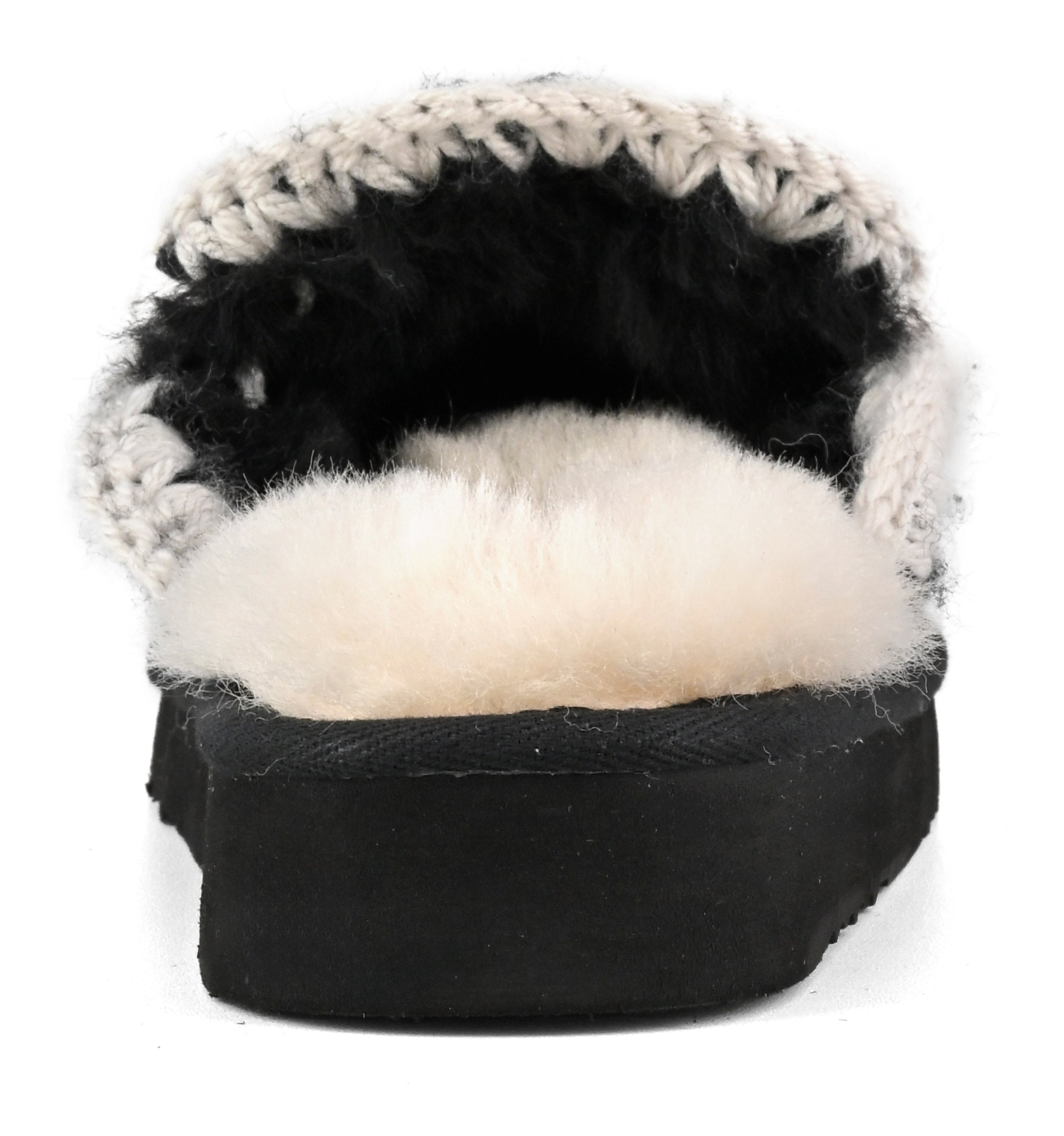 MOU Ciabatta Donna Eskimo Stitching Clog-Black White