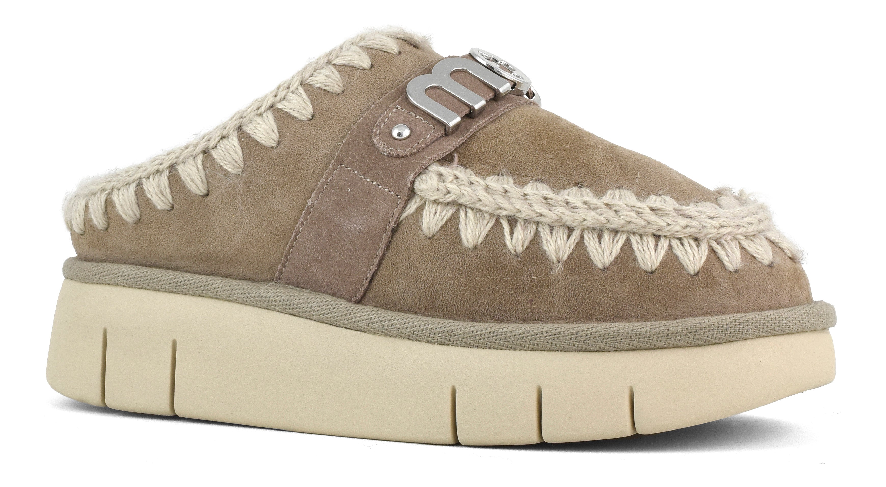 MOU Ciabatta Donna Bounce Clog Metal Logo-Elephant Grey