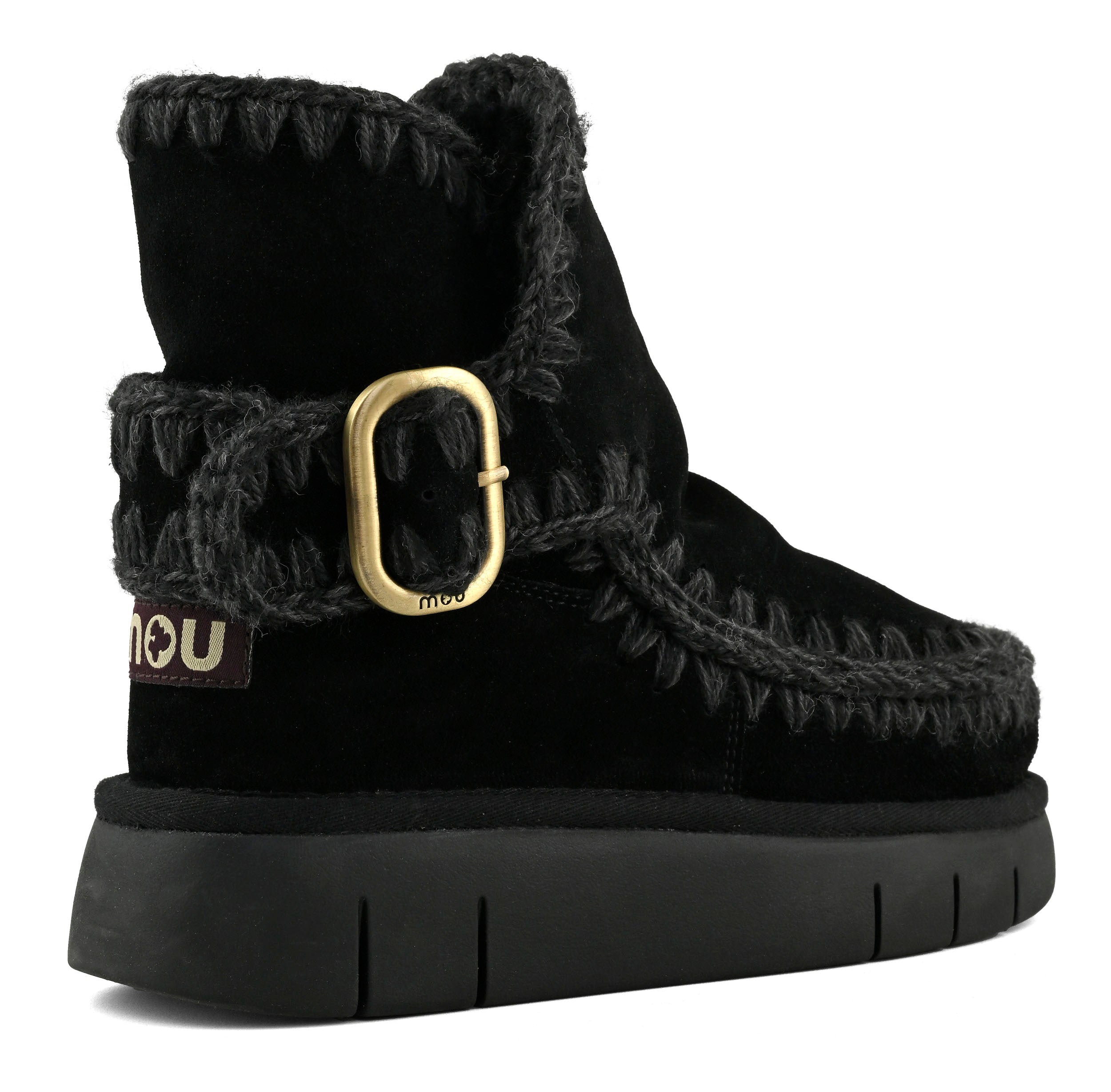 MOU Stivaletto Donna Bounce Boot Buckle Strap-Black