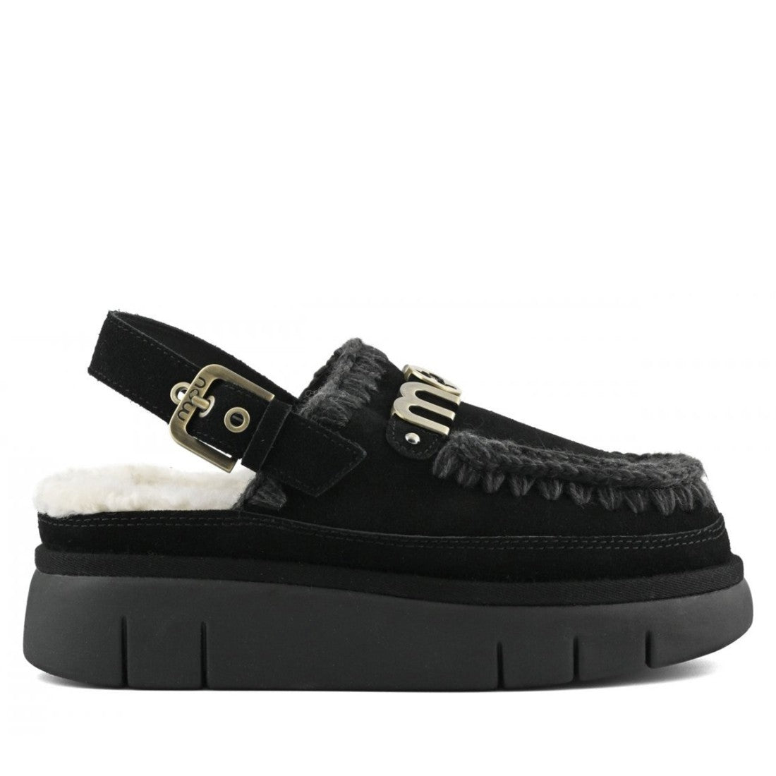 MOU Sabot Donna Bounce Clog Back Strap-Black