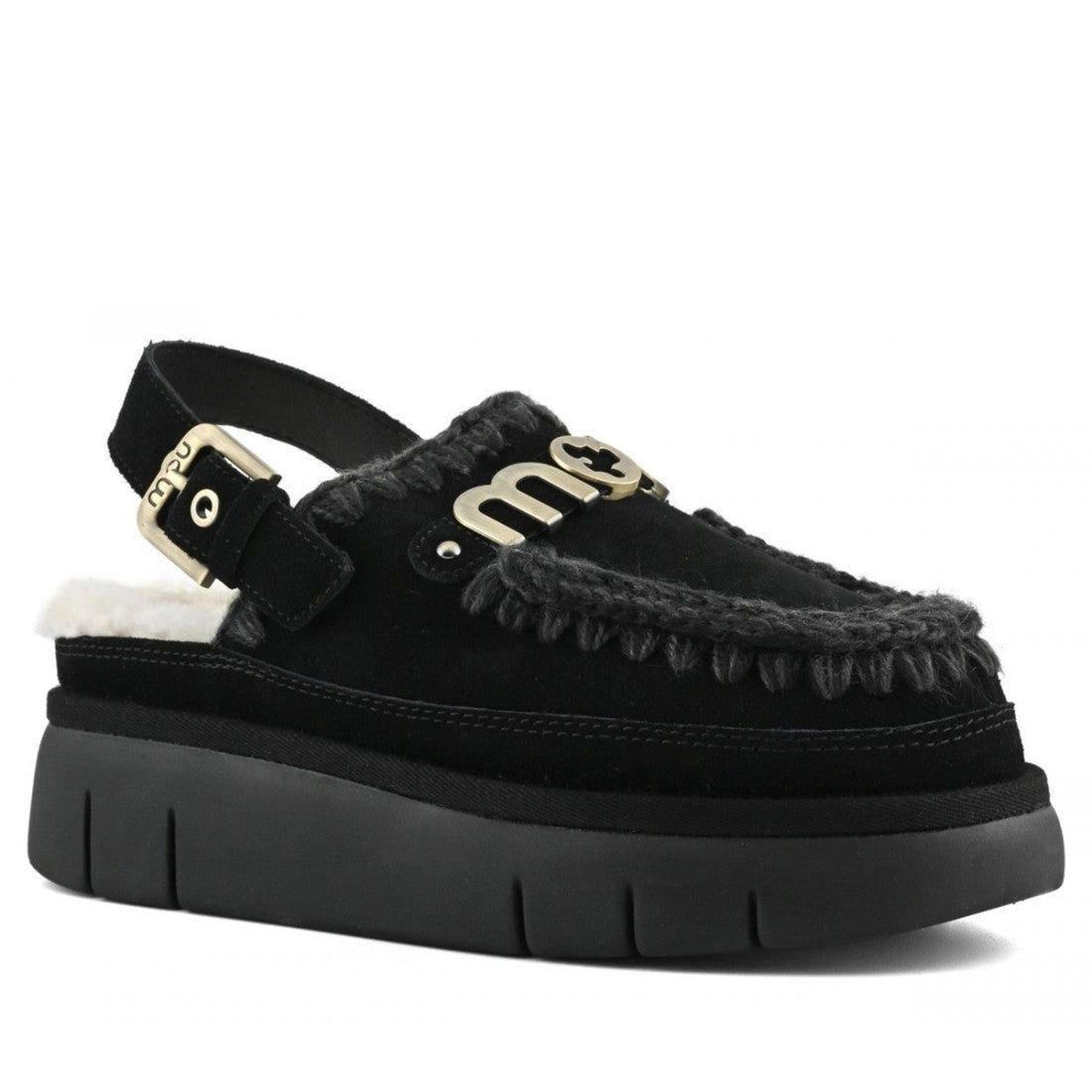 MOU Sabot Donna Bounce Clog Back Strap-Black