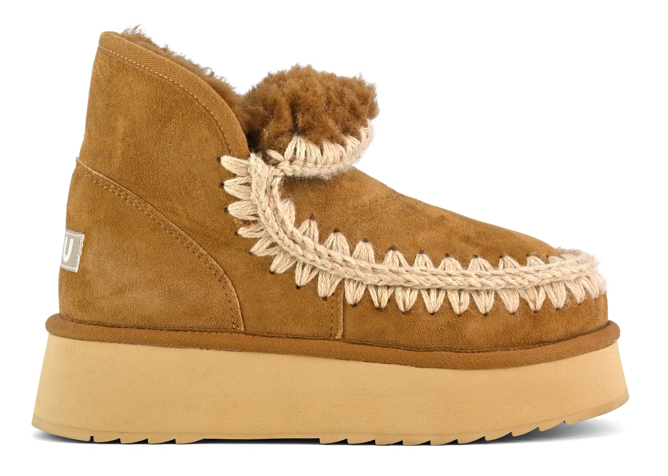MOU Stivaletto Donna Mini Eskimo Platform Boot-Cognac